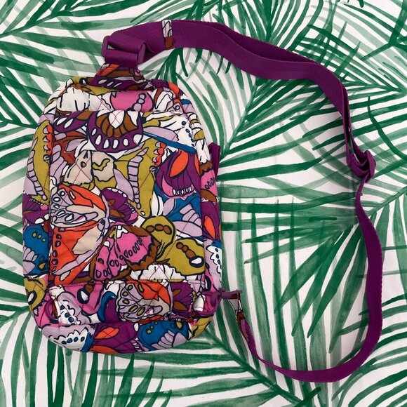Vera Bradley Lorman Nylon Sling Backpack in Flutter Butterfly Purple main image 7